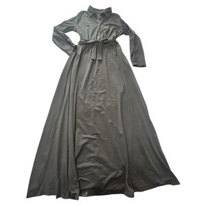 Black Maxi Dresses for Women V Neck Long Sleeves Button Down NWOT